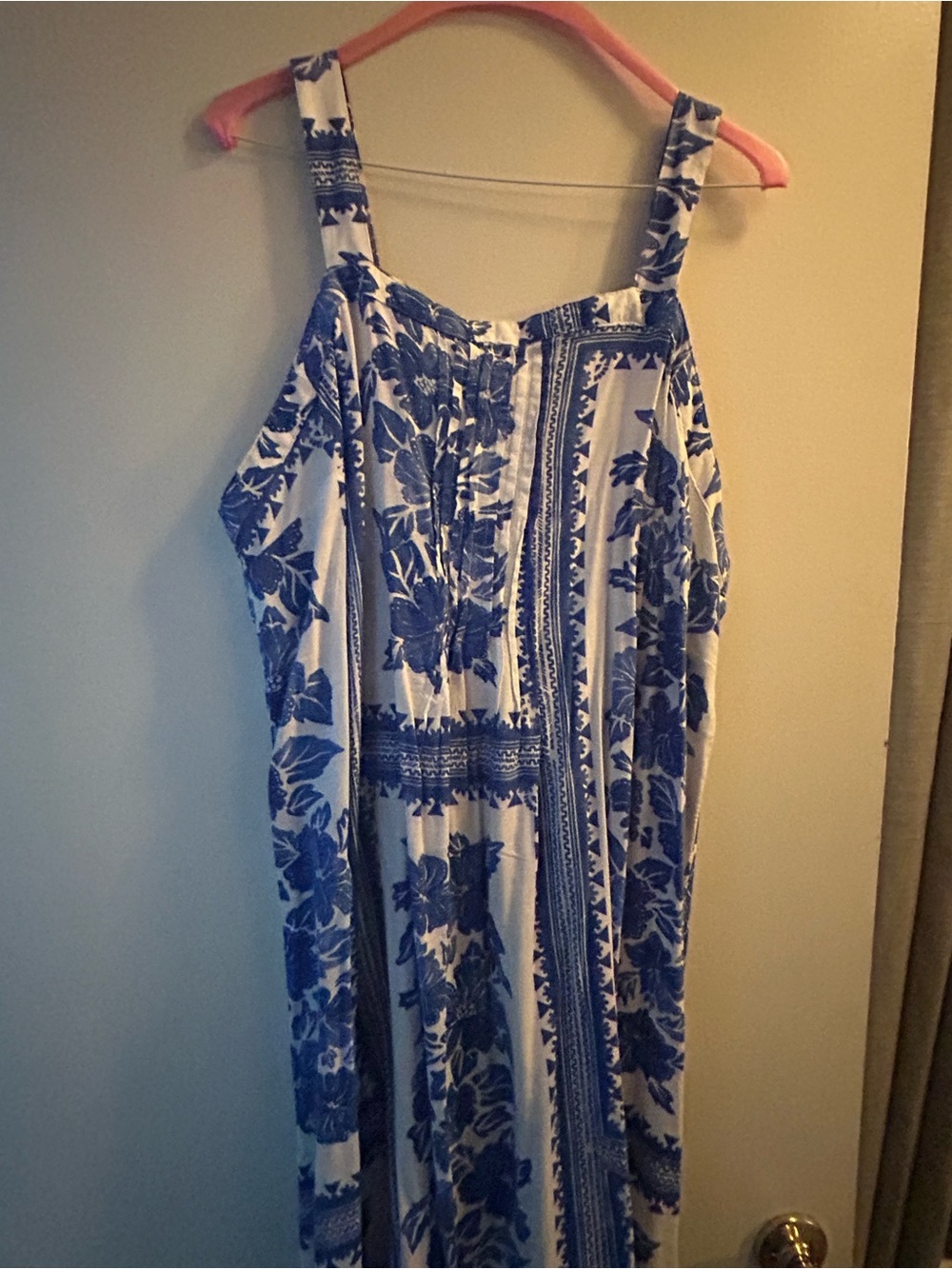 Sonoma Blue and White Knit Top with Striped Texture